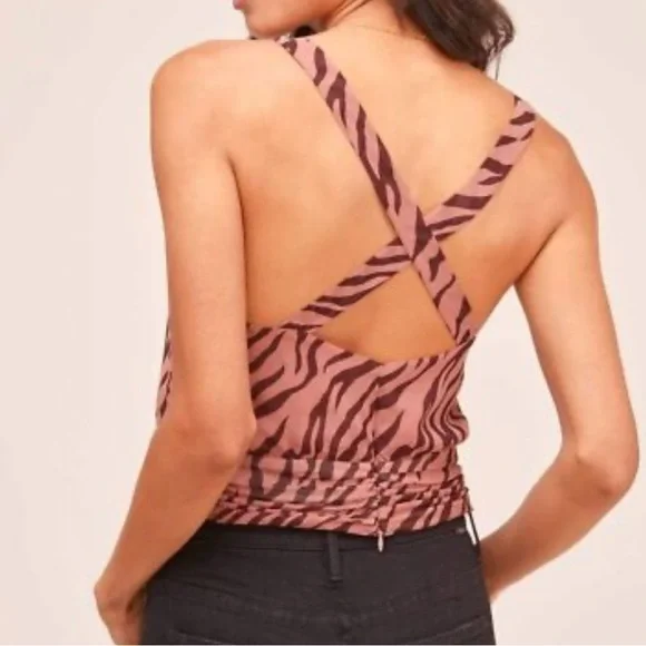 ASTR The Label Mauve Zebra Print Tank Top - Picture 4 of 9